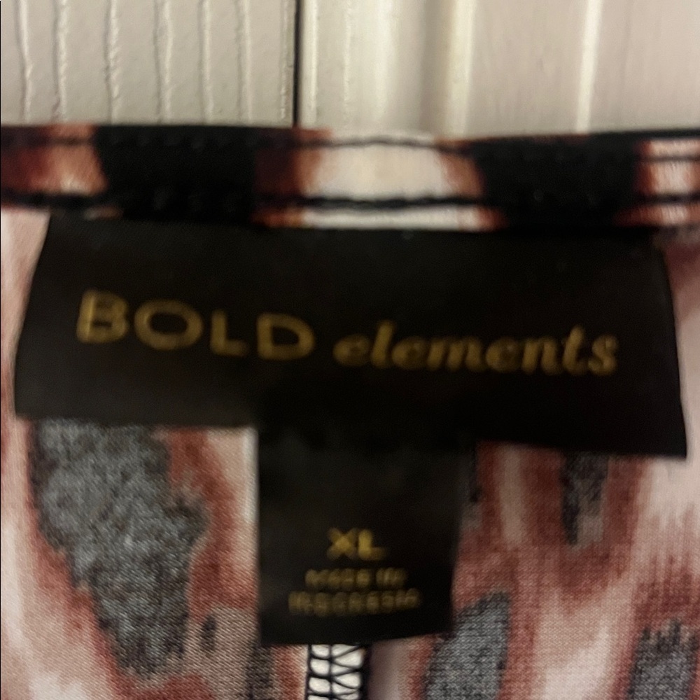 Bold Elements Black And Brown Patterned Blouse - image 2